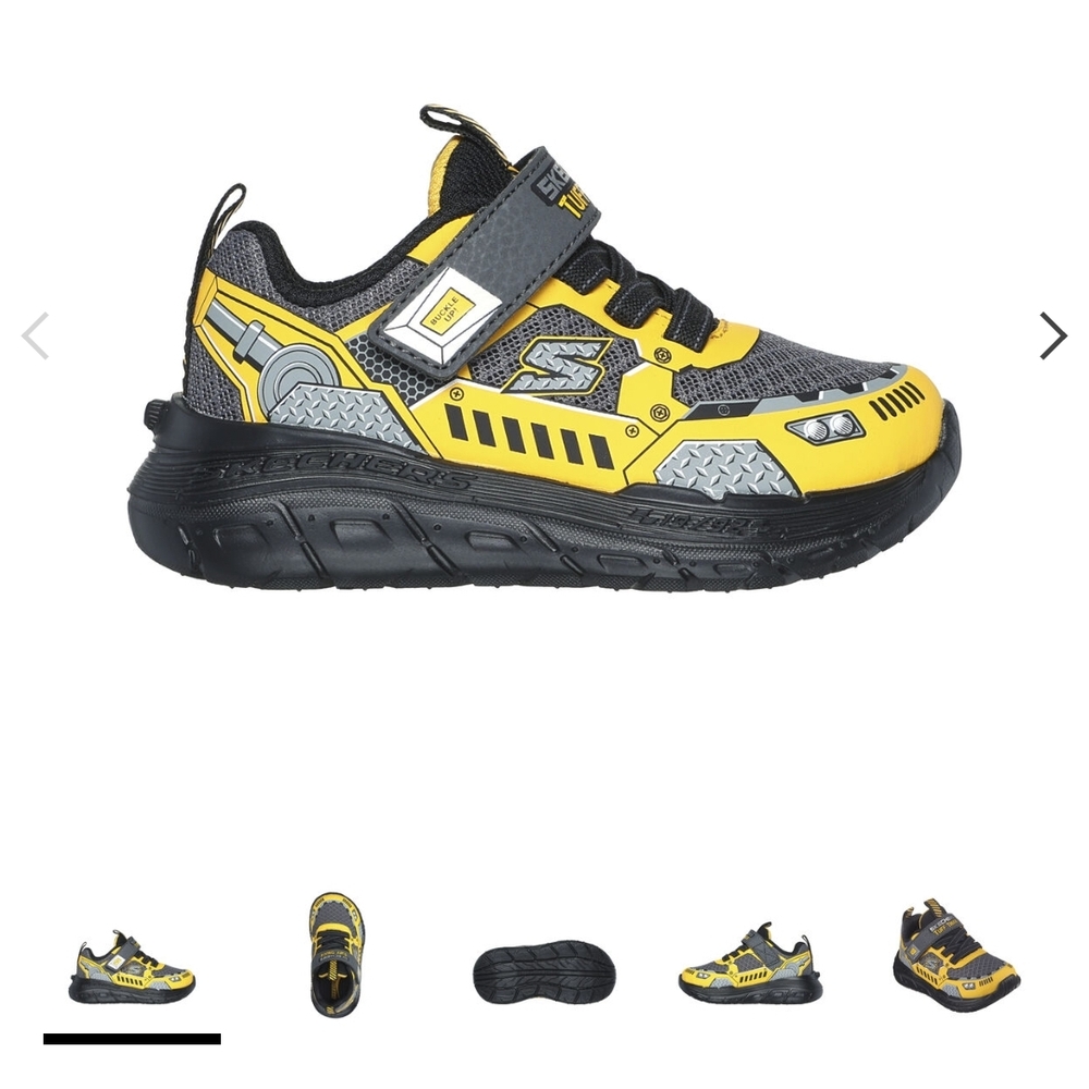 Skechers Yellow and Black Sneakers with Unique Strap Design